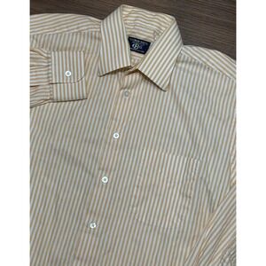 VTG Gitman Bros Belk Orange Striped Oxford Button Down Shirt USA Sz 15.5/34